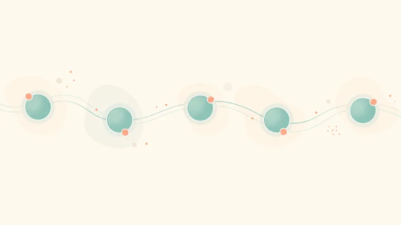 継続的なつながりを時系列であらわすイラスト