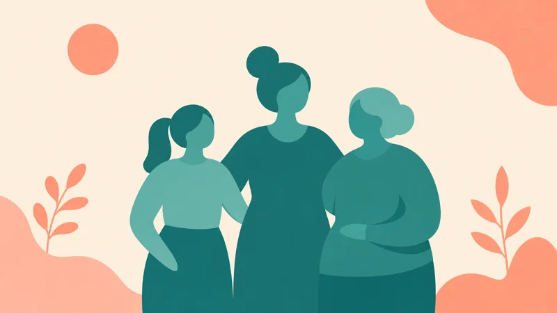 さまざまな年代の女性が安心して集まるイラスト